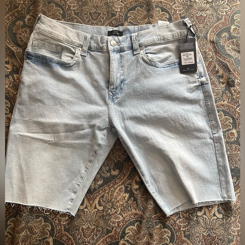 New True Religion Rickey Relaxed Jeans Shorts Size 38W
